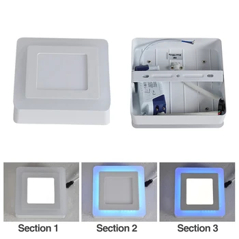 Paviršiaus Sumontuoti Led Panel Šviesos Balta Mėlyna Dual Spalvos, Apvalios Lempos vidaus Led Lubų Šviesos diodų (LED) Apšvietimo Namų Dekoro