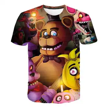 Penkios Naktys Fredis 3D Vaikiški marškinėliai Juokingas Animacinių filmų vaikams Drabužiai, Kūdikių Berniukų marškinėliai Merginos kostiumas vasaros Viršūnes camiseta tees