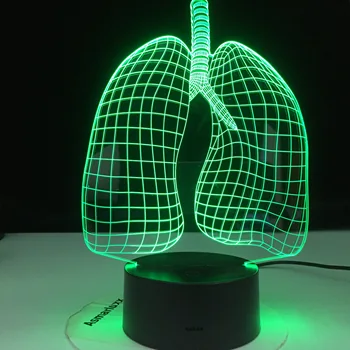Plaučių Formos naktinė lempa Nuotolinio Valdymo 3D Iliuzija Led Nakties Šviesos Lempos Pav Miegamojo Puošimas Stalo Lempos Dropshipping 2020 Dovana