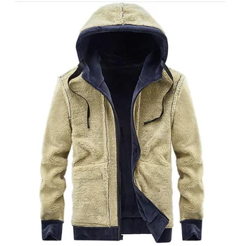 Plus size 7XL 8XL Žiemos hoodies vyrų Silver fox vilnos švarkai, paltai streetwear hip-hop streetwear Megztiniai su gobtuvu Drabužiai