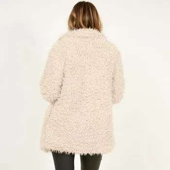 Ponios dirbtiniais kailinius žiemą 2020 vilnos striukė Moterų Žiemos Meškiukas Storas Šiltas Vilnos Kailio Fuzzy Striukė Kailis Outwear Viršūnės#g3