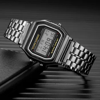 Prabanga Skaitmeninis Moterų Laikrodžiai Mados Nerūdijančio Plieno Nuorodą Apyrankė Laikrodis Dirželis Verslo Elektroninių Vyrų Laikrodis Reloj Mujer
