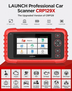 Pradėti CRP129X CRP129 X OBD2 Automobilių Automobilių Diagnostikos Skaitytuvas Variklis, Dėžė, ABS, SRS Versijos CRP129
