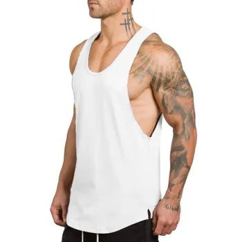 Prekės sporto aprangos, medvilnės marškinėliai (be rankovių) canotte kultūrizmo sijos bako viršuje vyrų fitneso marškinėliai raumenų vaikinai berankovė liemenė Tanktop