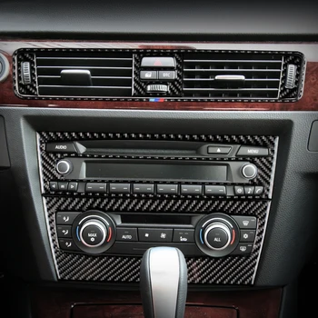 Priedai BMW 3 Serija E90 E92 E93 Anglies pluošto Kontrolės CD Skydelio Dangtelį Apdaila Oro kondicionavimo Angos Rėmo Apdaila Apdaila