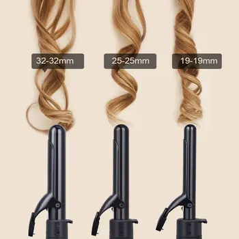Professional hair curler Keramikos Plaukų Styler 3 1hair crimper Įrankiai, 100-240V garbanoti geležies 19/25/32mm Banga su Atspari Pirštinė