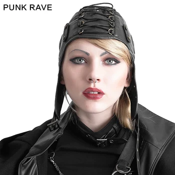 Punk Rave Mados Odos Juoda Cosplay Kepurės Skrybėlės Steampunk Karinės Kietas S163