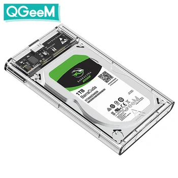 QGeeM HDD Talpyklos 2,5 colio SATA į USB 3.0 SSD Adapteris Standžiojo Disko Dėžutė 