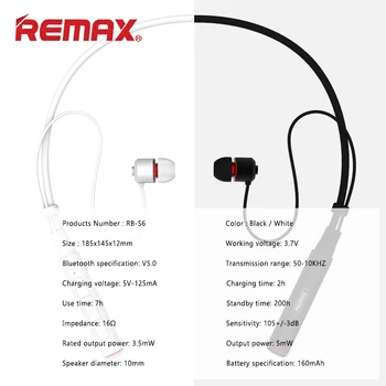 REMAX Ausinės RB-S6 Bluetooth v5.0 Profesinių Paieška Ausinės Pažangi Triukšmo Mažinimo Belaidės Ausinės, Muzikos Ausinės