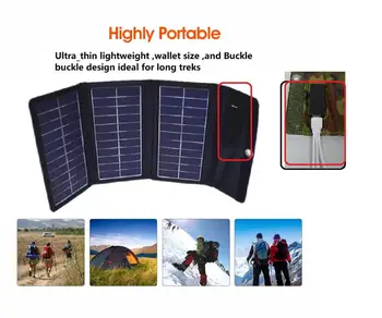 RG 7W Saulės Šviesos, Saulės Elementų Kroviklis 5V 1A USB Išvesties Įrenginiai Nešiojami Saulės Kolektorių išmaniųjų telefonų Nešiojamas Tablečių Lauko
