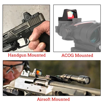 RMR Stiliaus Glock Red Dot Akyse Kolimatorius taikymo Sritis Reflex Akyse taikymo Sritis tinka 20mm Weaver Geležinkelių Airsoft Medžioklės Taktinis 5-0004-2