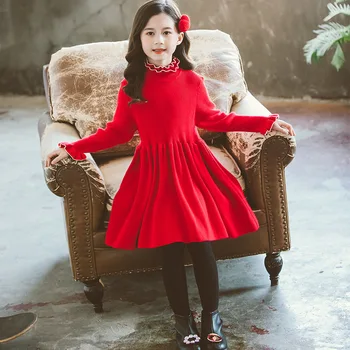 Raudona Mielas 12 Metų Mergaitė Elegantiškas, Gražus Suknelė 2020 M. Rudens Žiemos Naujų Korėjos Princesė Dress Boutique Helovinas Pelenės Kostiumas