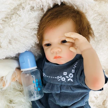 Realus Reborn Baby Doll Minkšto Silikono Įdaryti Gyvas naujagimis bebe lėlės reborn žaislai Vaikams Gimtadienio, Kalėdų Dovanos, 50cm