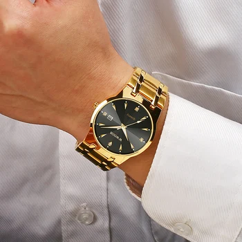 Reloj Hombre 2020 Deimantų Žiūrėti Vyrams WWOOR Viršuje Luxury Gold Verslo Suknelė Laikrodžiai Mens Nerūdijančio Plieno, atsparus Vandeniui Riešo Žiūrėti
