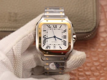 Replika Vyrų Laikrodžiai, Cartier- (vyriški Didelis) Atveju: 316 Medžiagos Rinkimo 18K Aukso Vyrų Aukščiausios kokybės Naujo Prabangaus Prekės ženklo Žiūrėti Mados