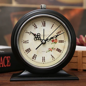 Retro 4 colių Metalinis Stalinis Laikrodis-Žadintuvas Europoje Senovinių Silent Stalo Laikrodis Su Nakties Šviesos Miegamųjų Namo Apdaila