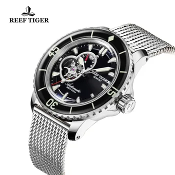 Rifas Tigras/RT Nardymo Sporto Laikrodžiai Vyrams Šviesos Automatinis Šviesos Blue Dial Laikrodžiai, Nerūdijančio Plieno Dirželis RGA3039