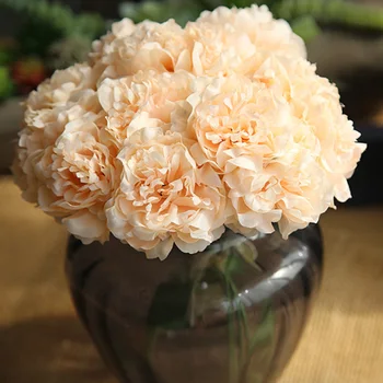 Rožinė šilko hydrangeas dirbtinės gėlės, vestuvių gėlės nuotaka vertus šilko žydi bijūnai netikrą žiedai balti namų puošybai