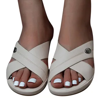 SAGACE Moterų minkštu padu atsitiktinis vasaros minkšto dugno didelio dydžio skiltelėmis šlepetės sagtis kryžiaus išorinis batai paplūdimio bateliai 2020 m.