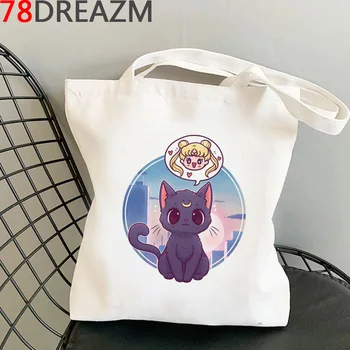 Sailor Moon pirkinių krepšys bolsas de tela shopper medvilnės shopper bolsa ekologinio maišelį maišeliu cabas boodschappentas string užsakymą