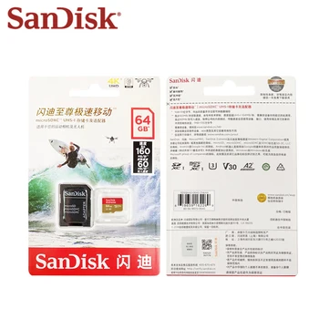 SanDisk Micro SD Kortelę 16GB 32GB MicroSDHC Atminties Kortelę 64GB 128GB 200GB 256 GB 400GB MicroSDXC EXTREME PRO V30 U3 4K UHD TF Kortelės