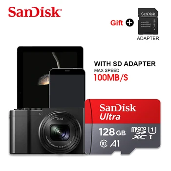 SanDisk Ultra 128GB 64GB 16GB 200GB Atminties Korteles micro SD Kortelė 32GB Class 10 80MB/S UHS-I microSDXC SDHC Originalus