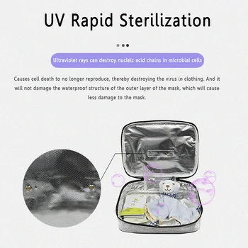 Sanitizer UV Dezinfekavimo Maišelį Usb Kaukę, Akinius, Rankšluostį Stabdžių Sterilizer Box USB dezinfekavimas UV Sterilizuoti