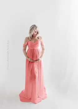 Seksualus Motinystės Suknelės Už Nuotrauką Šaudyti Šifono Nėštumo Suknelė Fotografijos Prop Maxi Suknelė Suknelės Nėščioms Moterims, Drabužiai D15