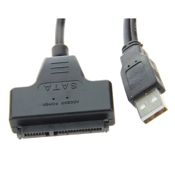 Semoic USB 2.0 prie SATA Serial ATA 15+7 22P Adapterio Kabelis 2,5 colių HDD Nešiojamas Kietasis Diskas