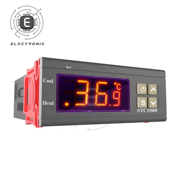 Skaitmeninis Temperatūros Reguliatorius Termostatas Thermoregulator inkubatorius Relay LED 10A Šildymo Aušinimo STC-1000 STC 1000 12V 24V 220V