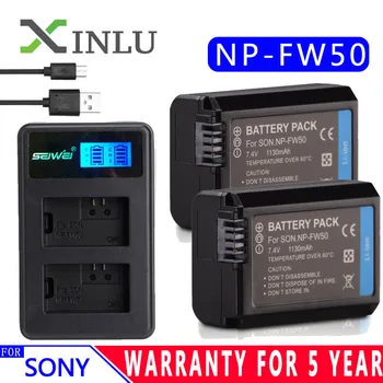 Sony NP-FW50 LCD USB Įkroviklis + 1130mAh NP FW50 Fotoaparato Baterija Alfa a6500 a6300 a6000 a5000 a3000 NEX-3 a7R DSC-RX10 Rinkinys