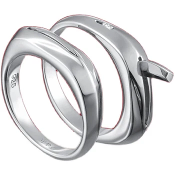Sterlingas sidabro savigynos žiedas mėgėjai su forma, vyrai ir moterys, daugiafunkcinis žiedas iš titano plieno pagalbos Vilkas