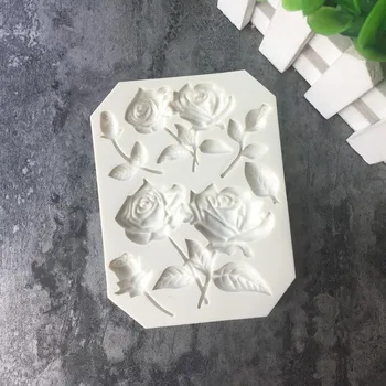 Sugarcraft Rose silikono formos minkštas pelėsių tortas dekoravimo priemonės šokolado gumpaste pelėsių