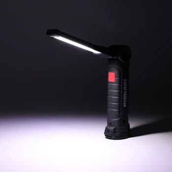 Sulankstomas COB LED Žibintuvėlį, Fakelą Lankstus Rankoje Deglas Darbą Šviesos Magnetinis Tikrinimo Lempa USB Įkrovimo lizdas