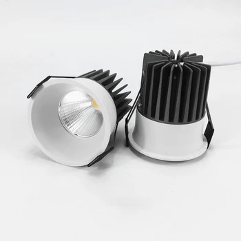 Super Šviesus Anti Akinimo Įleidžiamas Pritemdomi COB LED Šviestuvai 9W 7W 12W LED Lubų Apšvietimas AC85~265V Foninis Apšvietimas