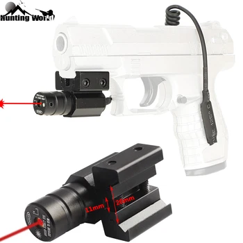 Taktinis Mini Red Dot Lazerio Akyse 11mm/20mm Picatinny Rail Mount su Nuotolinio Slėgio Jungiklis, Oro Pistoletas, Šautuvas, Pistoletas Priedų