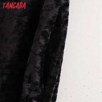 Tangada Mados Moteris Juodo Aksomo Kelnės Krovinių Aukšto Liemens Kelnės Kelnės Poilsiu Moterų Sweatpants Streetwear 1D214