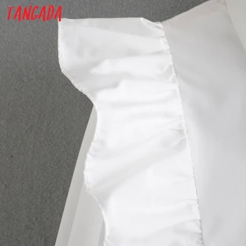 Tangada Pavasario Derliaus Moterų Raukiniai, Baltos spalvos Marškinėliai ilgomis Rankovėmis Kietas Elegantiškas Biuras Ponios Darbo Drabužiai Palaidinės CE69