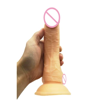 Tikroviškas Dildo, Imituojant Sėklidžių Suaugusiųjų Sekso Žaislai Moteris PVC Sveikatai Medžiagų Dick Apyvarpės Didžiulis Dildo Stipri Siurbimo Taurės Varpos