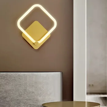 Tiooka Europos Stiliaus Prabangūs 10W 14W LED Aukso Sconce Turas Ciklo Aikštėje Akrilo Sienos Lempos Laiptų Koridorius TV kilmės Tyrimas