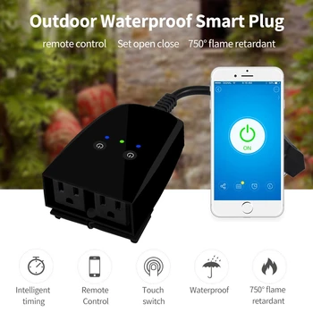 Tuya Vandeniui Smart Plug Wifi Smart Lizdas Lauko Lizdą Laiko Nustatymas Nuotolinio Lizdo Suderinama su Alexa, Google 