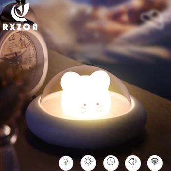 USB įkrovimo pritemdomi naktį šviesos NSO kosminės mielas lempos animacinių filmų vaikams, kūdikių lempos protingas timeable touch LED šviesos
