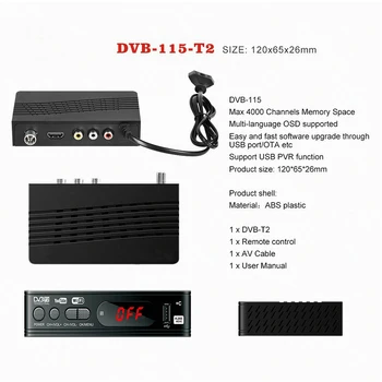 USB2.0 DVB T2 TV Imtuvas, Wifi DVB-T2 Imtuvą Full HD 1080P Digital Smart TV BoxSupport MPEG H. 264 Built-in rusijos vadovą EU Plug