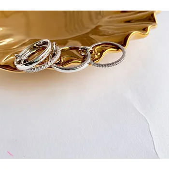 Unisex dizainerio mados žiedas keturi viename žiedas