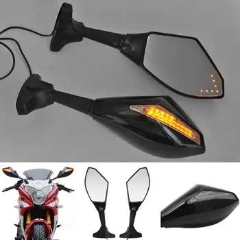 Universalus LED Posūkio Rodikliai Motociklo galinio vaizdo Šoniniai Veidrodėliai, Reguliuojamo Galinio vaizdo Veidrodėlis, skirtas Honda CBR 250 600 900