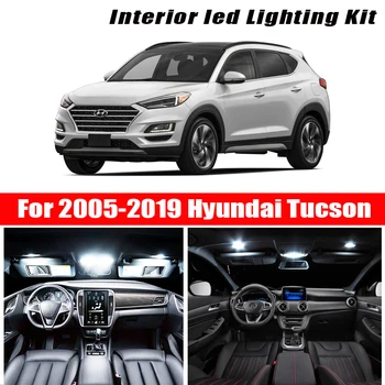 Už 2005-2019 Hyundai Tucson Baltos spalvos automobilių reikmenys Canbus Klaidų, LED Interjero Šviesos Skaitymo Šviesos Rinkinys Žemėlapis Dome Licencijos Lempos