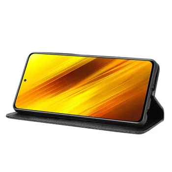 Už Xiaomi MI Poco X3 NFC Atveju, Flip Piniginės Retro Slim Magnetinio Odos Padengti Kortelės Stovėti Padengti Prabanga Knygą, Mobilųjį Telefoną, Maišeliai