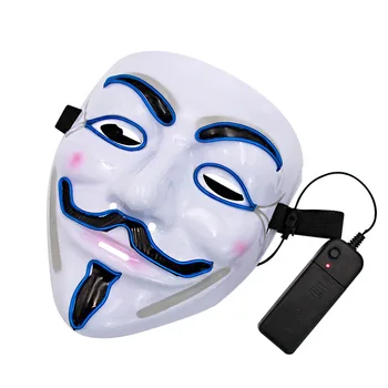 V for Vendetta Anonimas LED Kaukės Dvasios Cosplay Kaukė Vyrams, Moterims Helovinas Kostiumas Neoninės Šviesos Iki Maskuotis Šokių Grupė