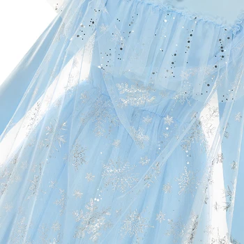 VOGUEON Sniego Karalienė Mergina Dress Elsa Suknelės Vaikams Blizgančiais Išgalvotas Elza Cosplay Kostiumas Vaikams Helovinas Šalis Princesė Vestido