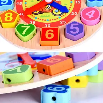 Vaikai Medinis Laikrodis Žaislas Numeris Formos Pažinimo Ankstyvasis Ugdymas Švietimo Rūšiavimo Lizdus Montessori Žaislai Vaikams Įspūdį Dovana